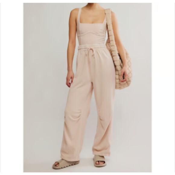 Free People FP Movement Inbound Onesie Jumpsuit One Piece Cashmere Pink Medium - Picture 1 of 7